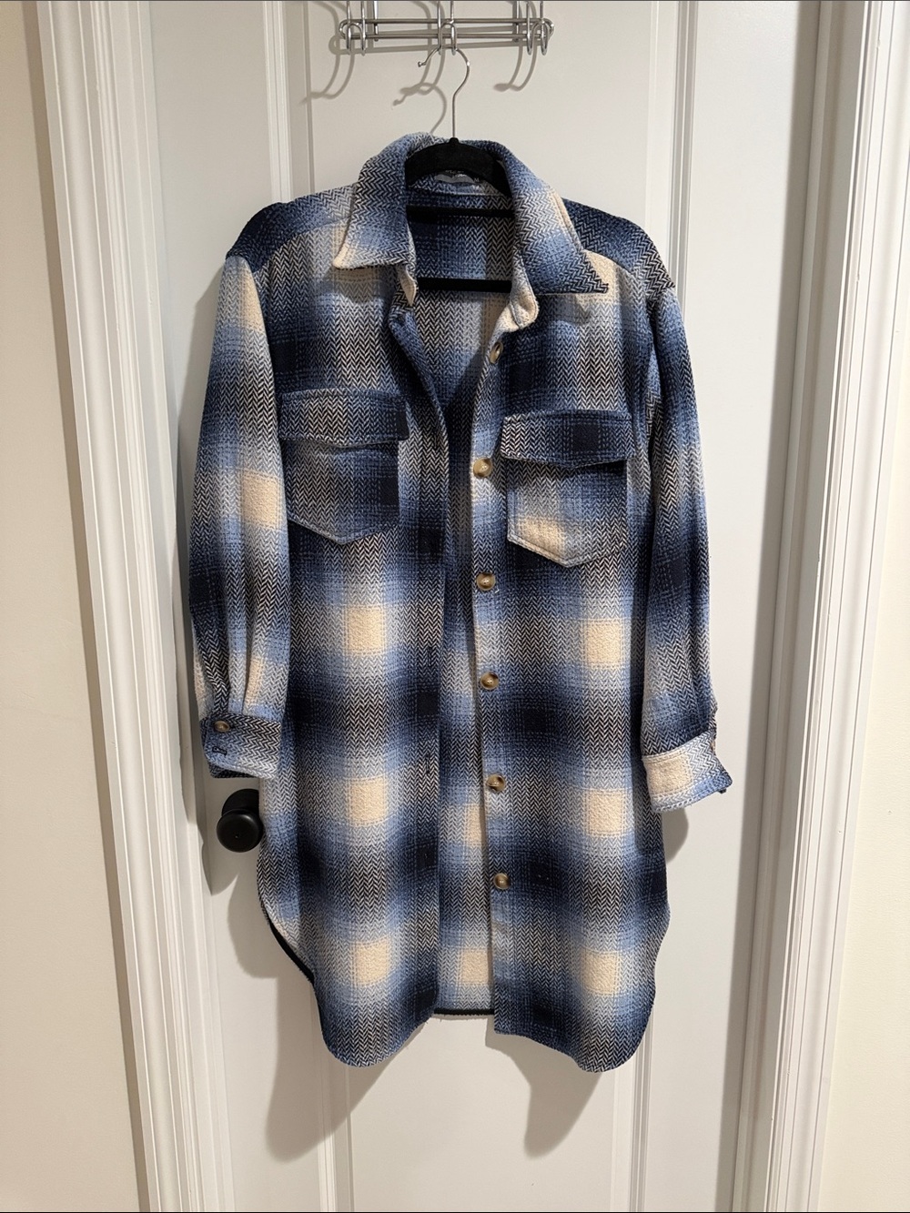 Sweet Love Blue and Cream Herringbone Jacket